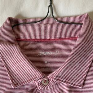 johnnie-O Red Striped Polo Shirt